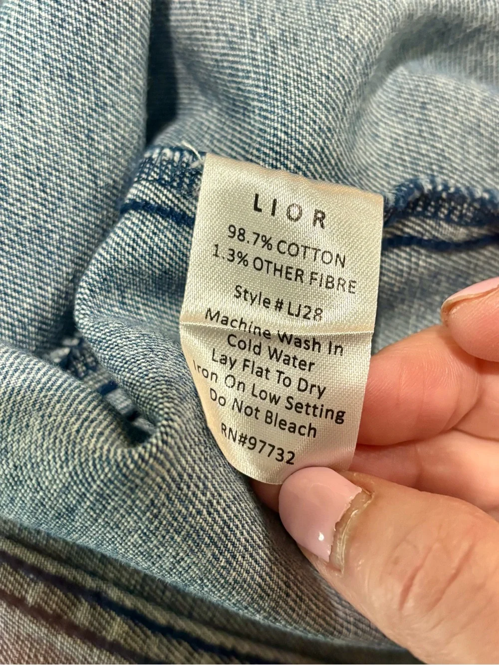Lior Paris Plaid Denim Jacket Large Frayed Hem Button Front Shacket Blue